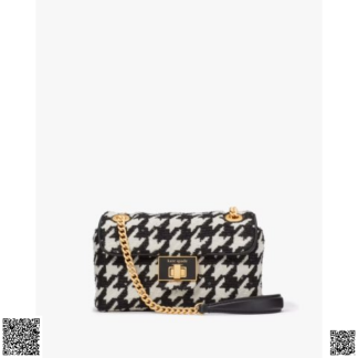 美國代購正品 Kate Spade Evelyn Houndstooth 韆鳥格小號鏈條