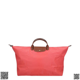 美國代購正品 Longchamp 西瓜紅尼龍餃子包