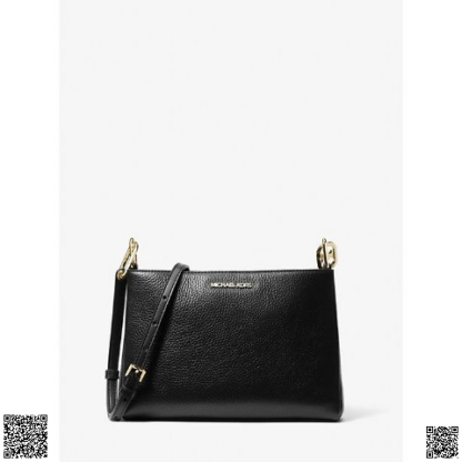 美國代購正品 Michael Kors Trisha 中號黑色斜挎包