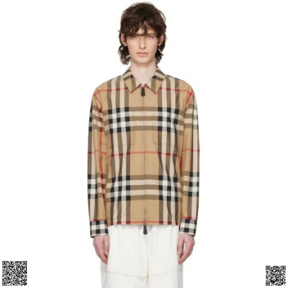 美國代購正品 Burberry Tan Exaggerated 格紋襯衫