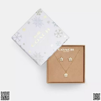 美國代購正品 Coach 耳釘項鏈禮盒