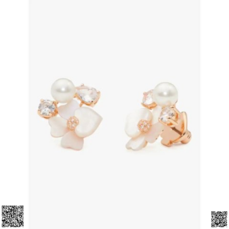 美國代購正品 Kate Spade Precious Pansy 玉蘭花珍珠耳釘