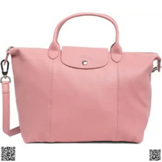 美國代購正品 Longchamp 粉色皮質餃子包