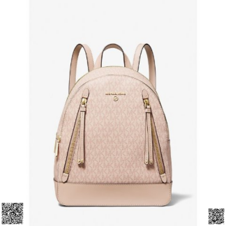 美國代購正品 Michael Kors Brooklyn 櫻花粉老花雙肩包