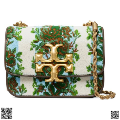 美國代購正品 Tory Burch Small Eleanor Flocked 印花鏈條包