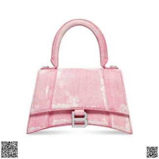 美國代購正品 Balenciaga Hourglass 小號粉色牛仔沙漏包