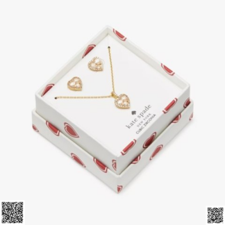 美國代購正品 Kate Spade Spell It Out 愛心項鏈耳釘套組