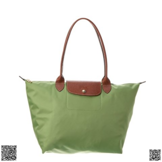 美國代購正品 Longchamp 抹茶色尼龍餃子包