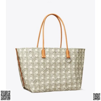美國代購正品 Tory Burch CANVAS BASKETWEAVE編織印花托特包