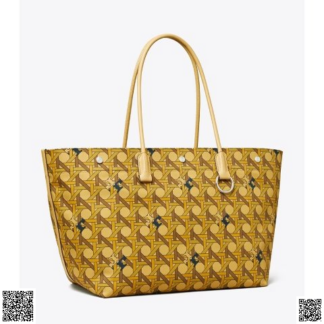 美國代購正品 Tory Burch CANVAS BASKETWEAVE編織印花托特包