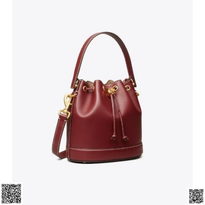 美國代購正品 Tory Burch EXCLUSIVE- LEATHER 巧剋力色水桶包