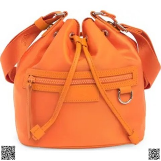美國代購正品 Longchamp Neoprene 橘黃色水桶包
