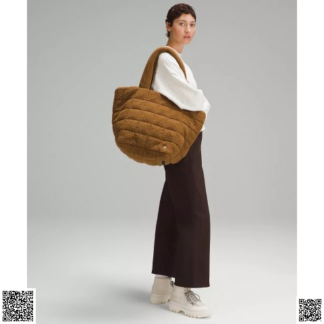 美國代購正品 lululemon Quilted Grid 毛絨托特包 26L Fleece