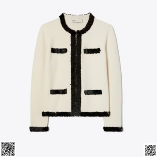美國代購正品 Tory Burch 小香風白色外套